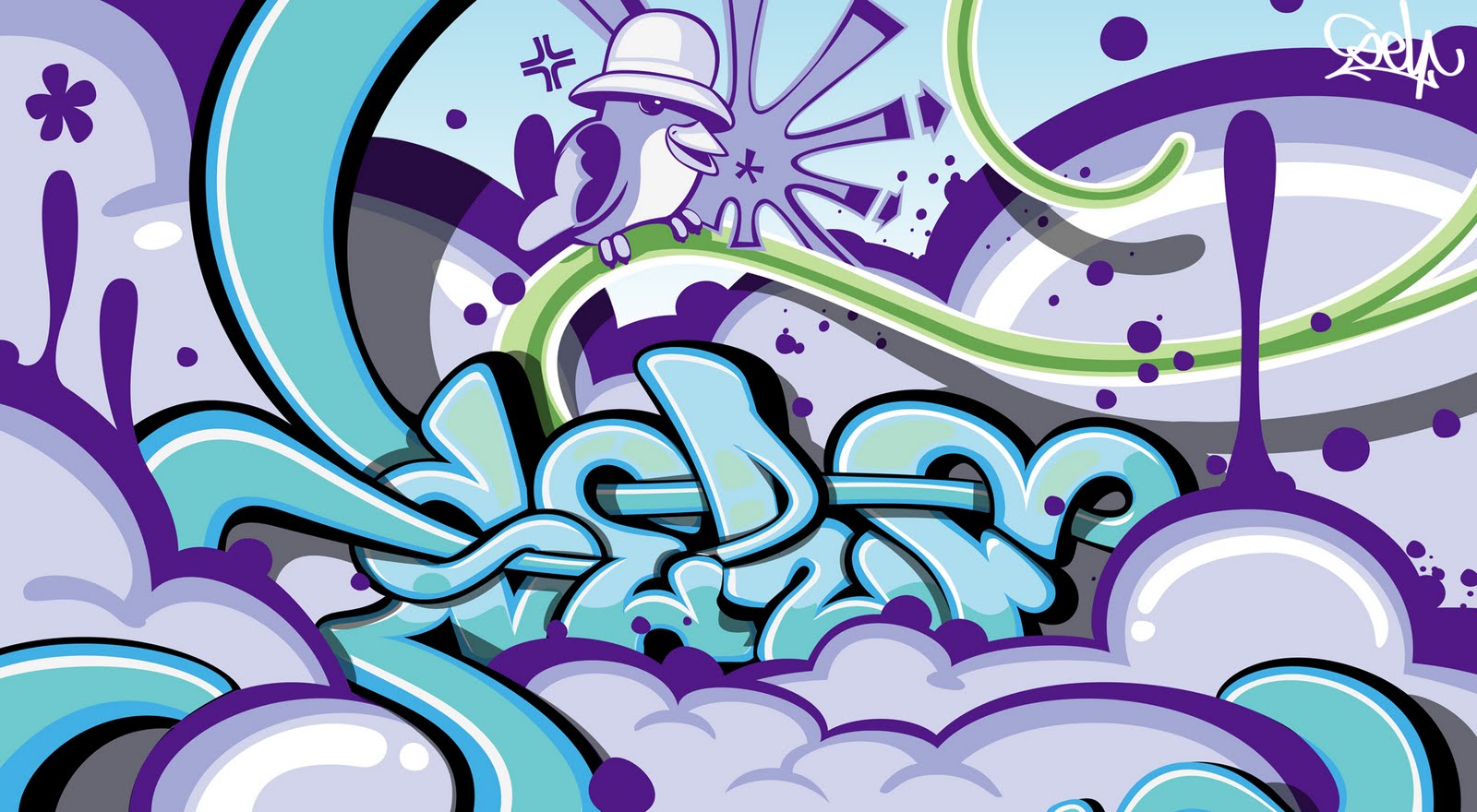 Detail Bubble Graffiti Background Nomer 41