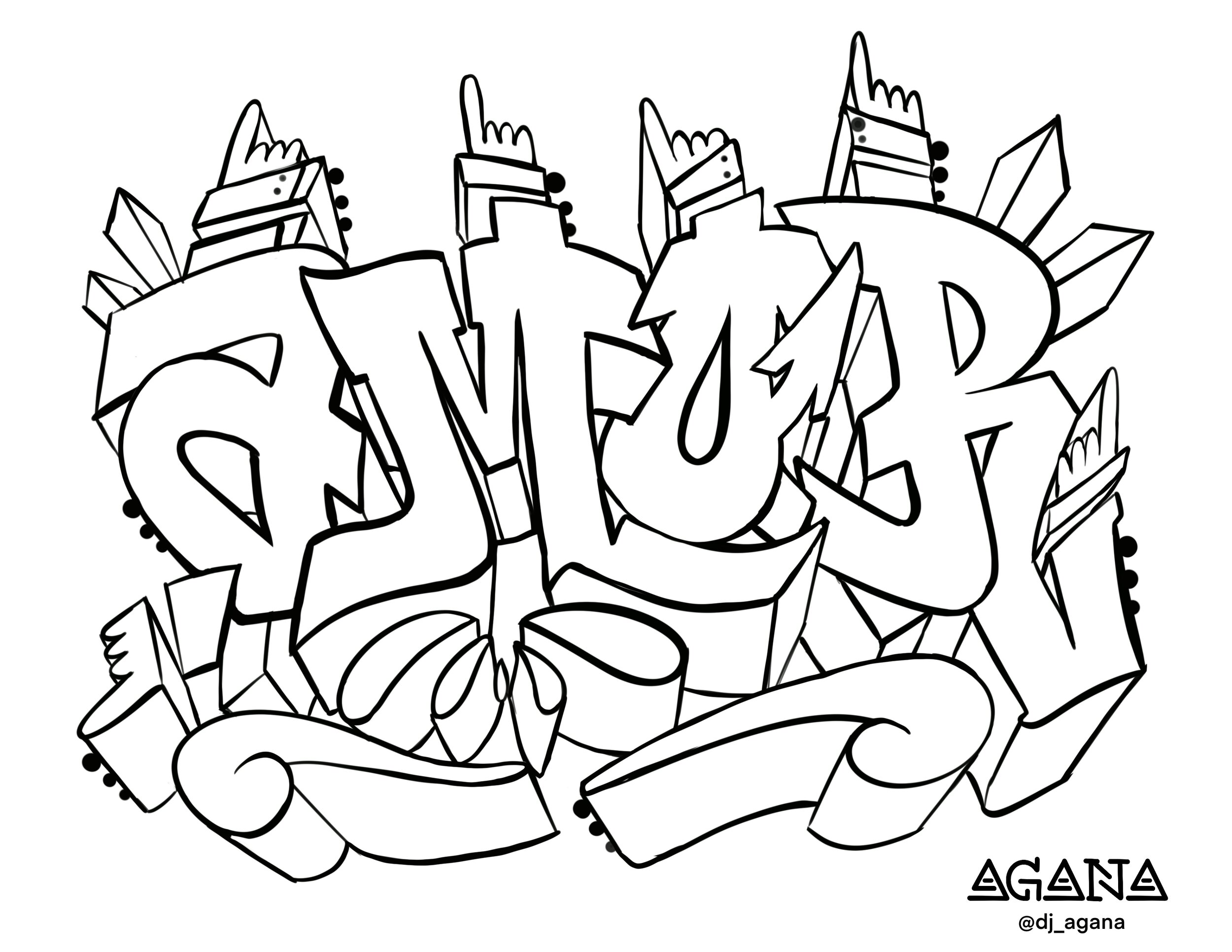 Detail Bubble Graffiti Name Alone Nomer 18