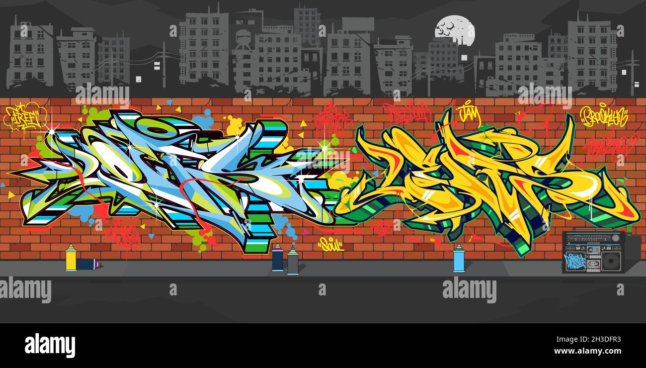 Detail Building Vector Graffiti Nomer 21