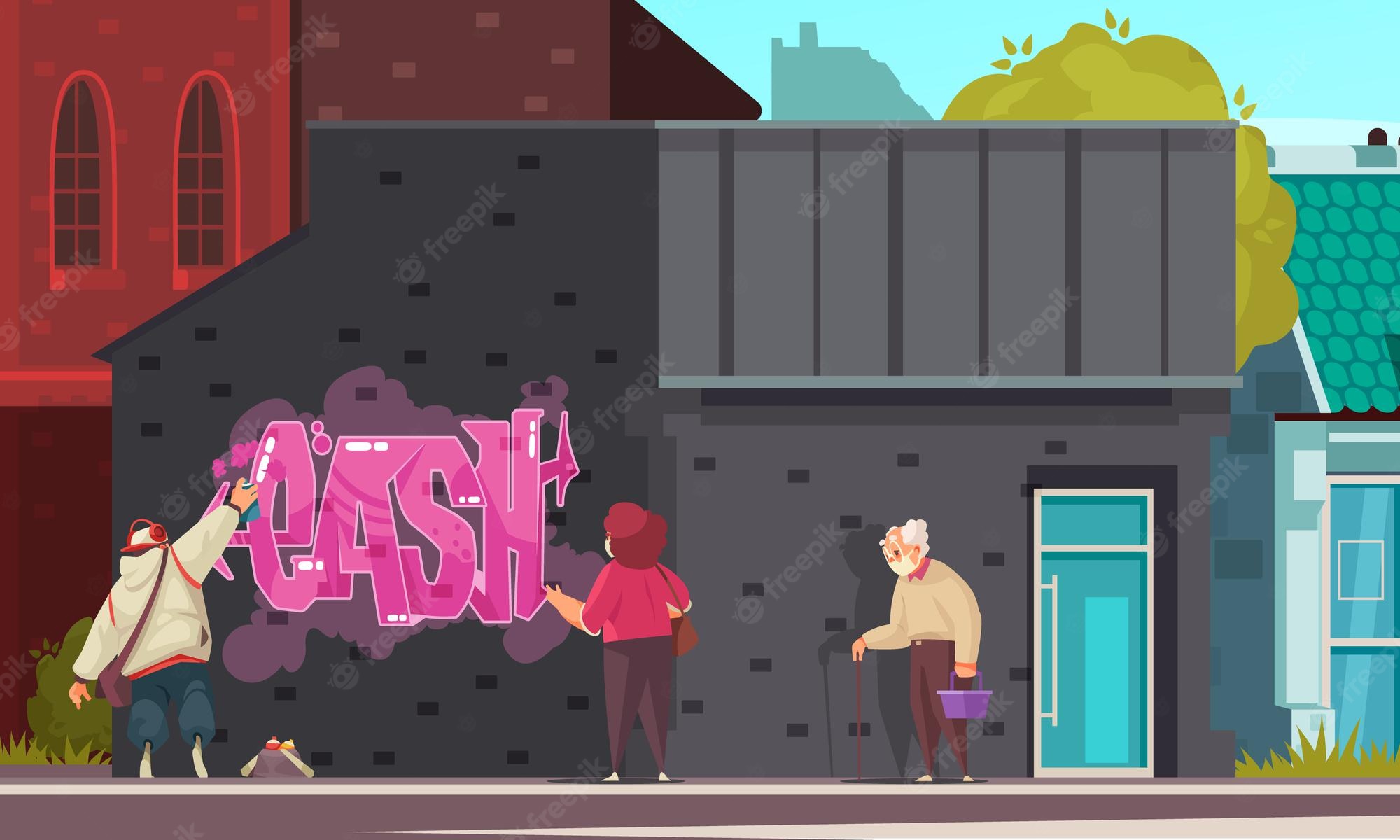 Detail Building Vector Graffiti Nomer 4