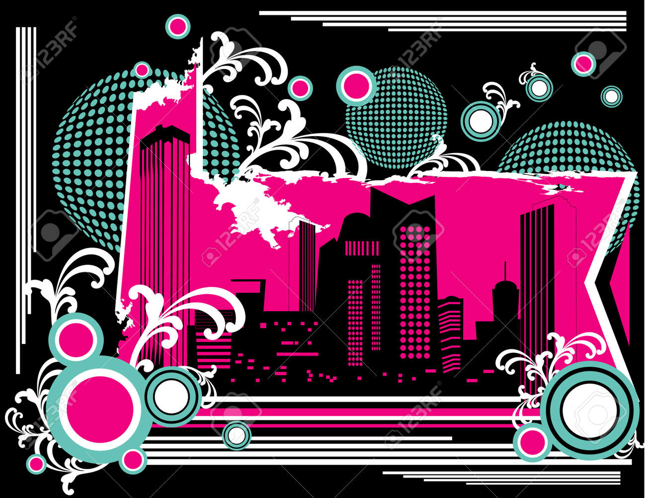 Detail Building Vector Graffiti Nomer 31