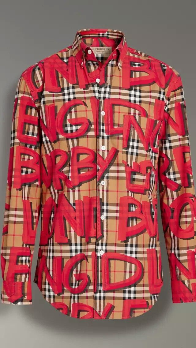 Detail Burberry Shirt Graffiti Nomer 11