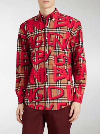 Detail Burberry Shirt Graffiti Nomer 3