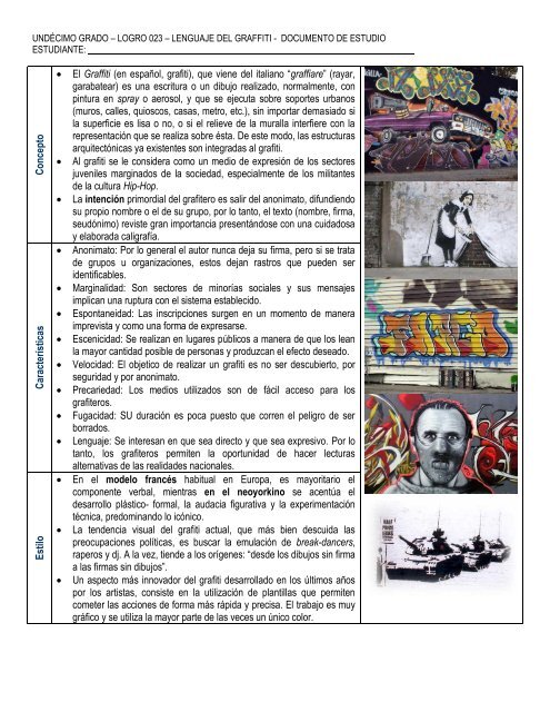 Detail Caracteristicas Del Graffiti Nomer 10
