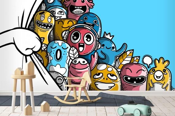 Detail Cartoon Mural Graffiti Background Nomer 3