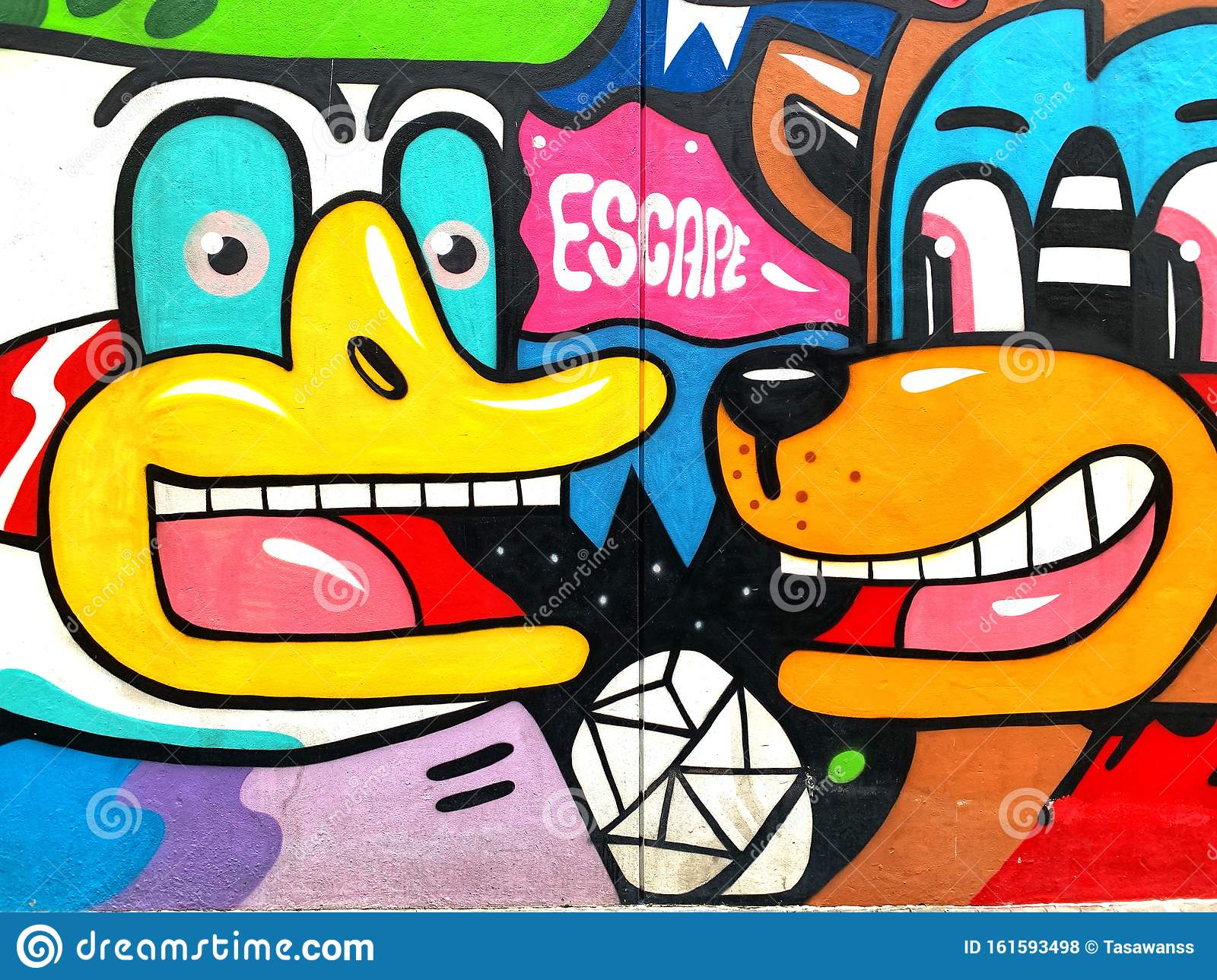 Detail Cartoon Mural Graffiti Background Nomer 21