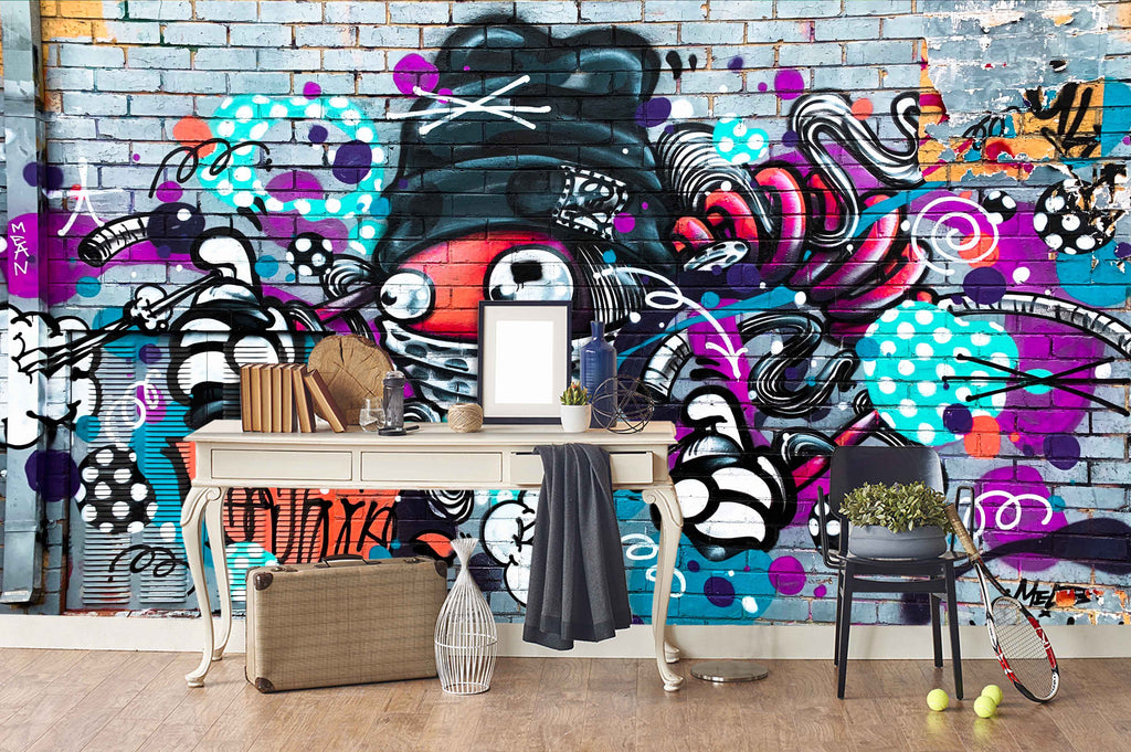 Detail Cartoon Mural Graffiti Background Nomer 33