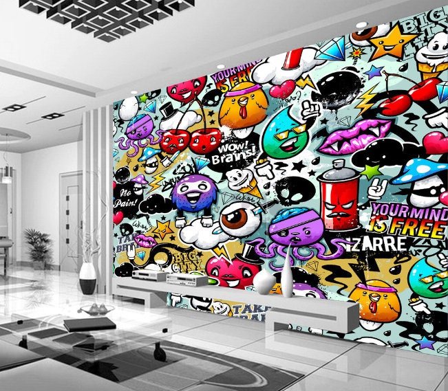 Detail Cartoon Mural Graffiti Background Nomer 8