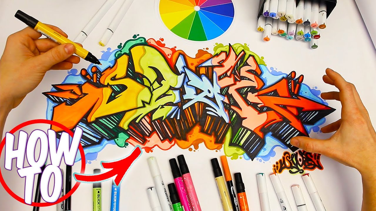 Detail Coloring Graffiti With Markers Nomer 2