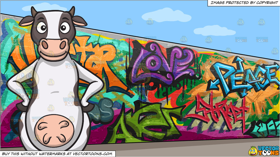 Detail Cow Graffiti Nomer 49