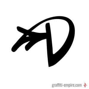 Detail D Letter Graffiti Nomer 13