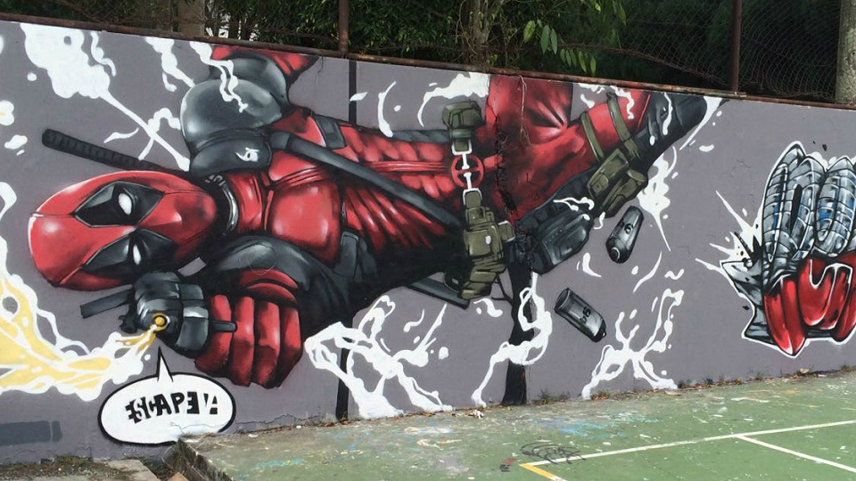 Detail Deadpool Graffiti Nomer 8