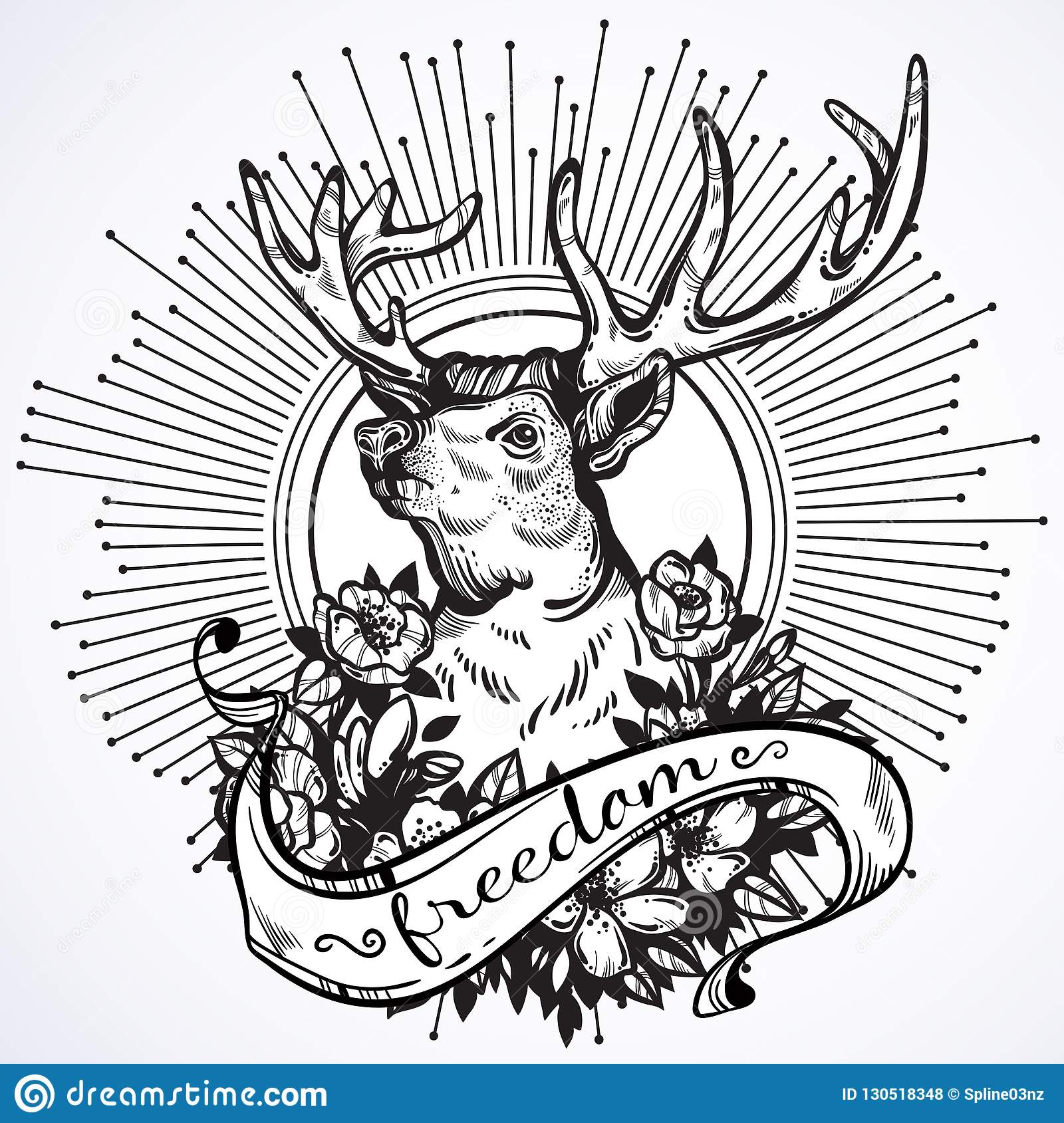 Detail Deer Graffiti Vector Nomer 3