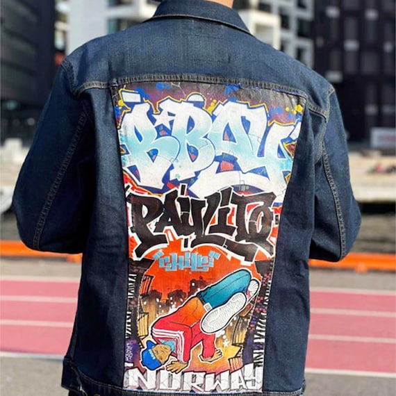 Detail Denim Graffiti Jacket Nomer 6