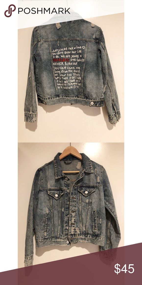 Detail Denim Graffiti Jacket Zara Nomer 41