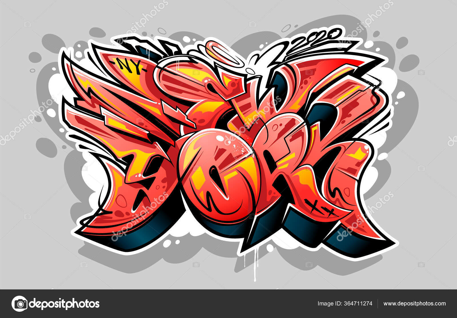 Detail Design Graffiti Red Nomer 2