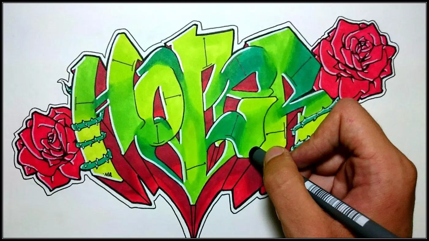 Detail Draw Graffiti Roses Nomer 22