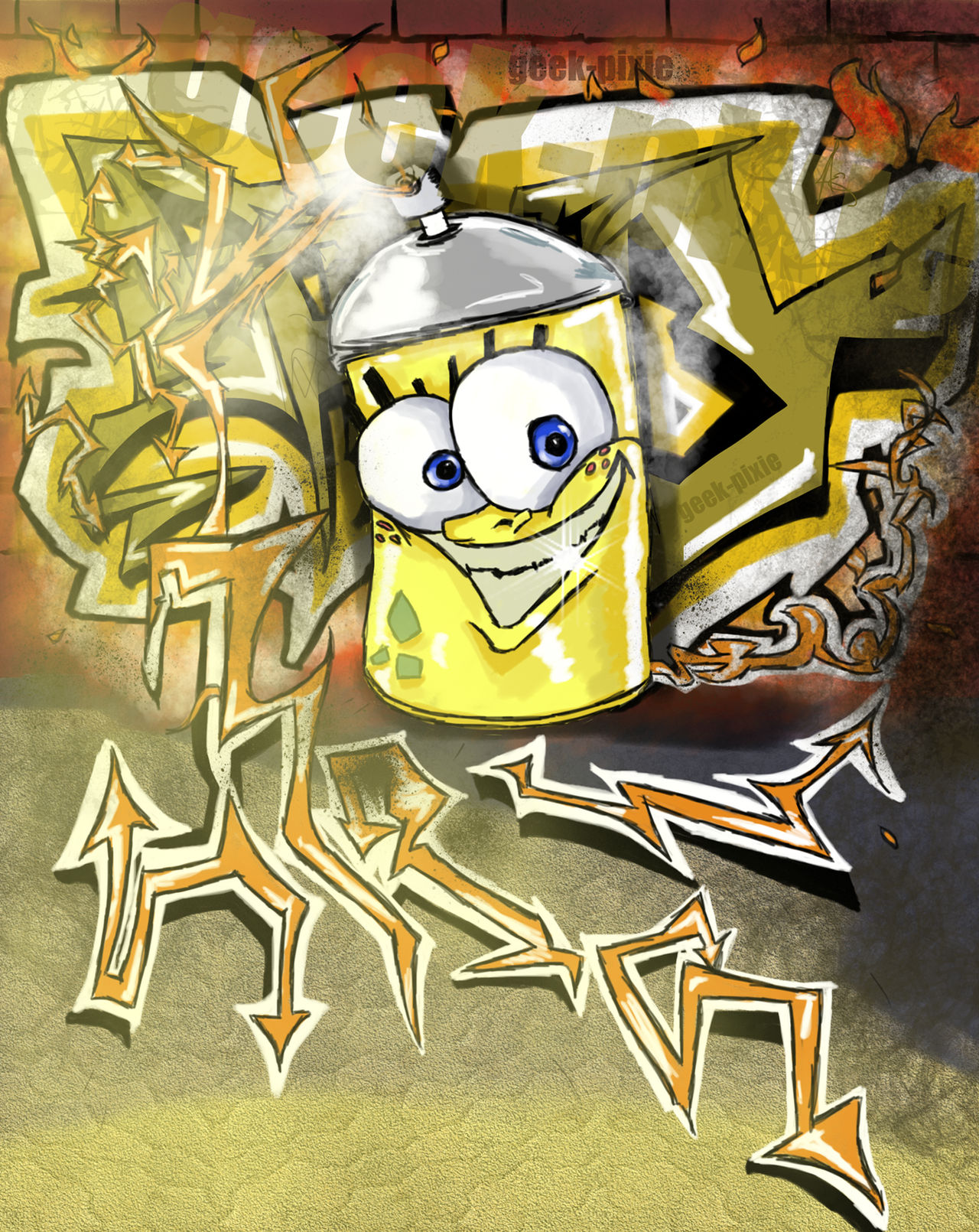 Detail Draw Graffiti Spongsbob Nomer 39