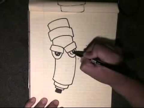 Detail Drawing Graffiti Characters Step By Step Nomer 9