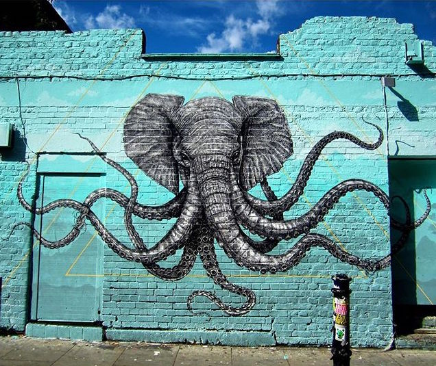 Detail Elephant Octopus Graffiti Nomer 20