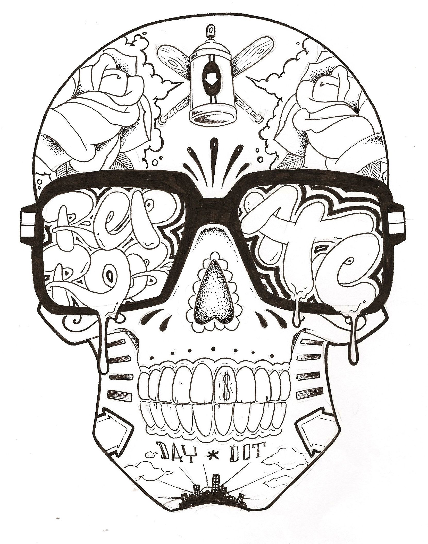 Gambar Graffiti Character Skull - KibrisPDR