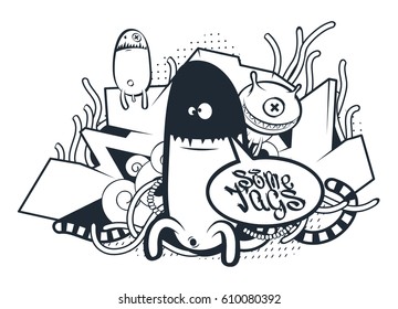 Detail Gambar Sketsa Monster Graffiti Nomer 29
