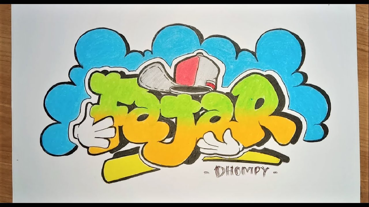 Detail Gambar Tulisan Fajar Graffiti Di Kertas Nomer 3