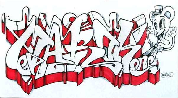 Detail Gambar Tulisan Graffiti Di Kertas 3d Nomer 50