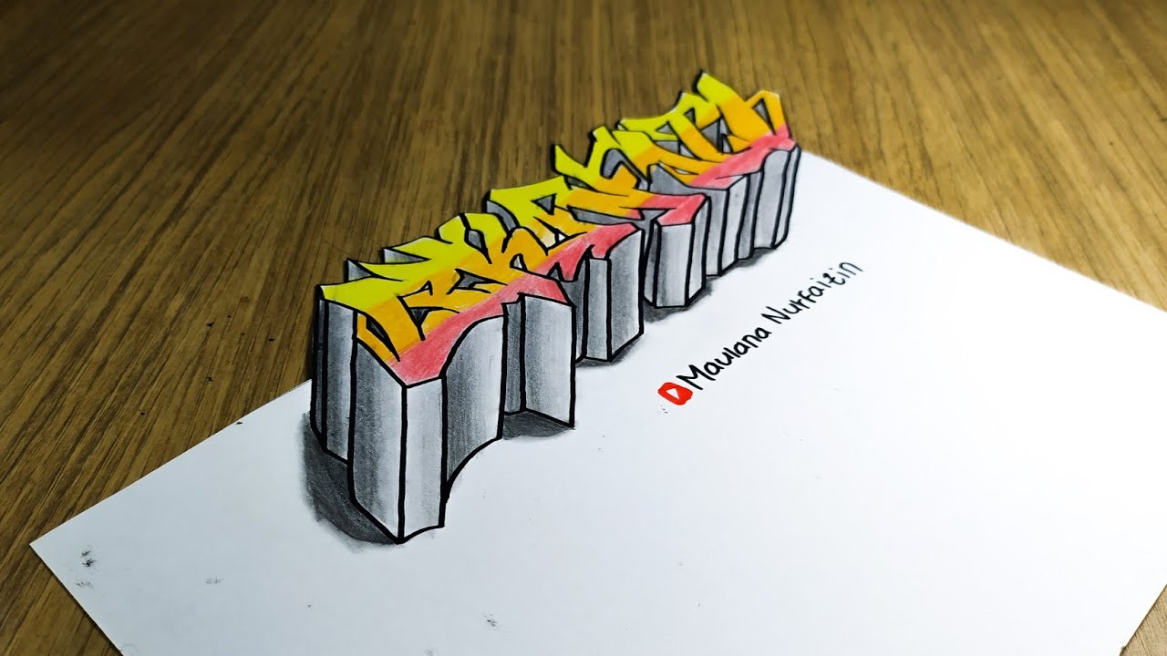 Detail Gambar Tulisan Graffiti Di Kertas 3d Nomer 10