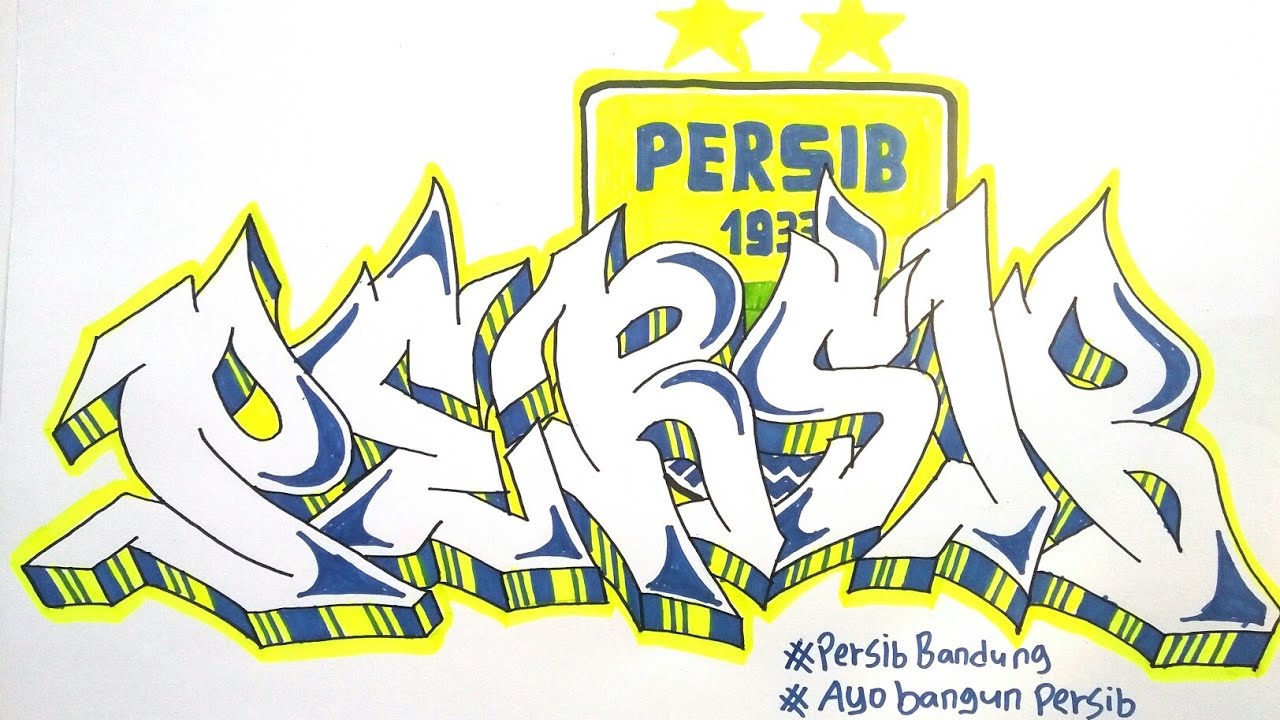 Detail Gambar Tulisan Graffiti Persib Di Kertas Nomer 3