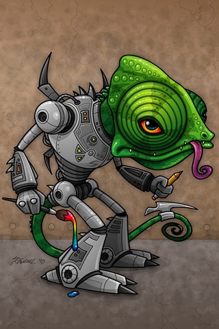 Detail Gecko Robot Graffiti Nomer 2