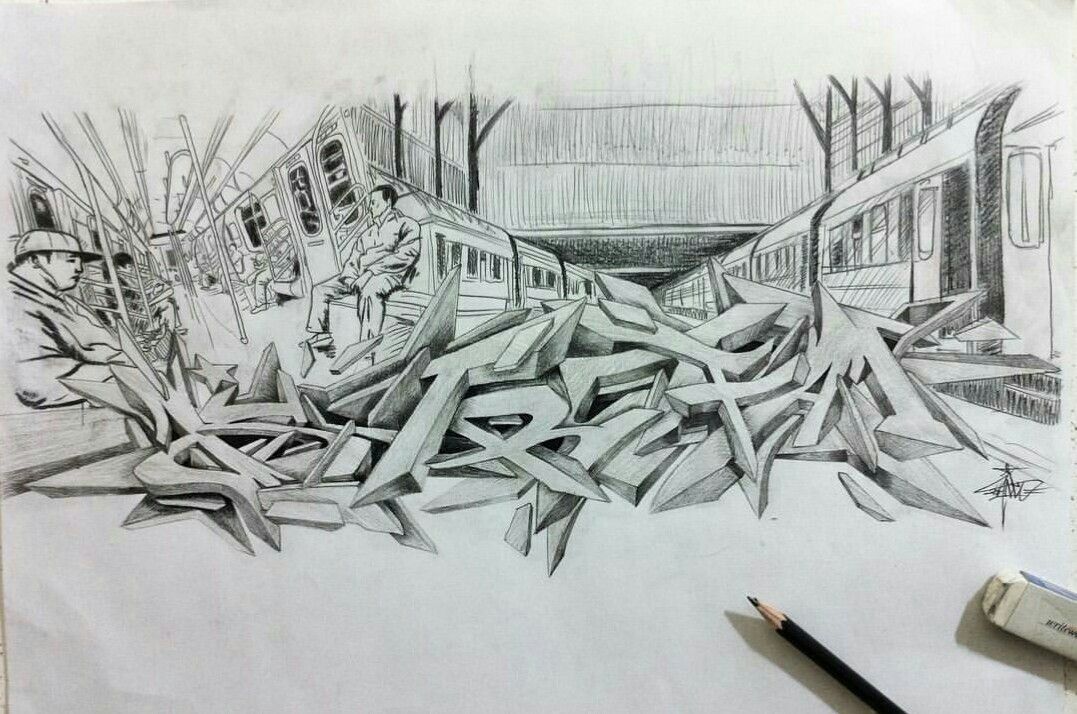 Detail Graffiti 3d Pensil Nomer 3