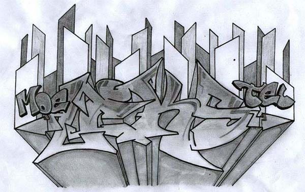 Detail Graffiti 3d Pensil Nomer 4