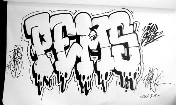 Detail Graffiti 3d Pensil Nomer 8