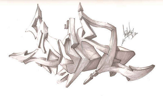 Detail Graffiti 3d Sketch Nomer 32