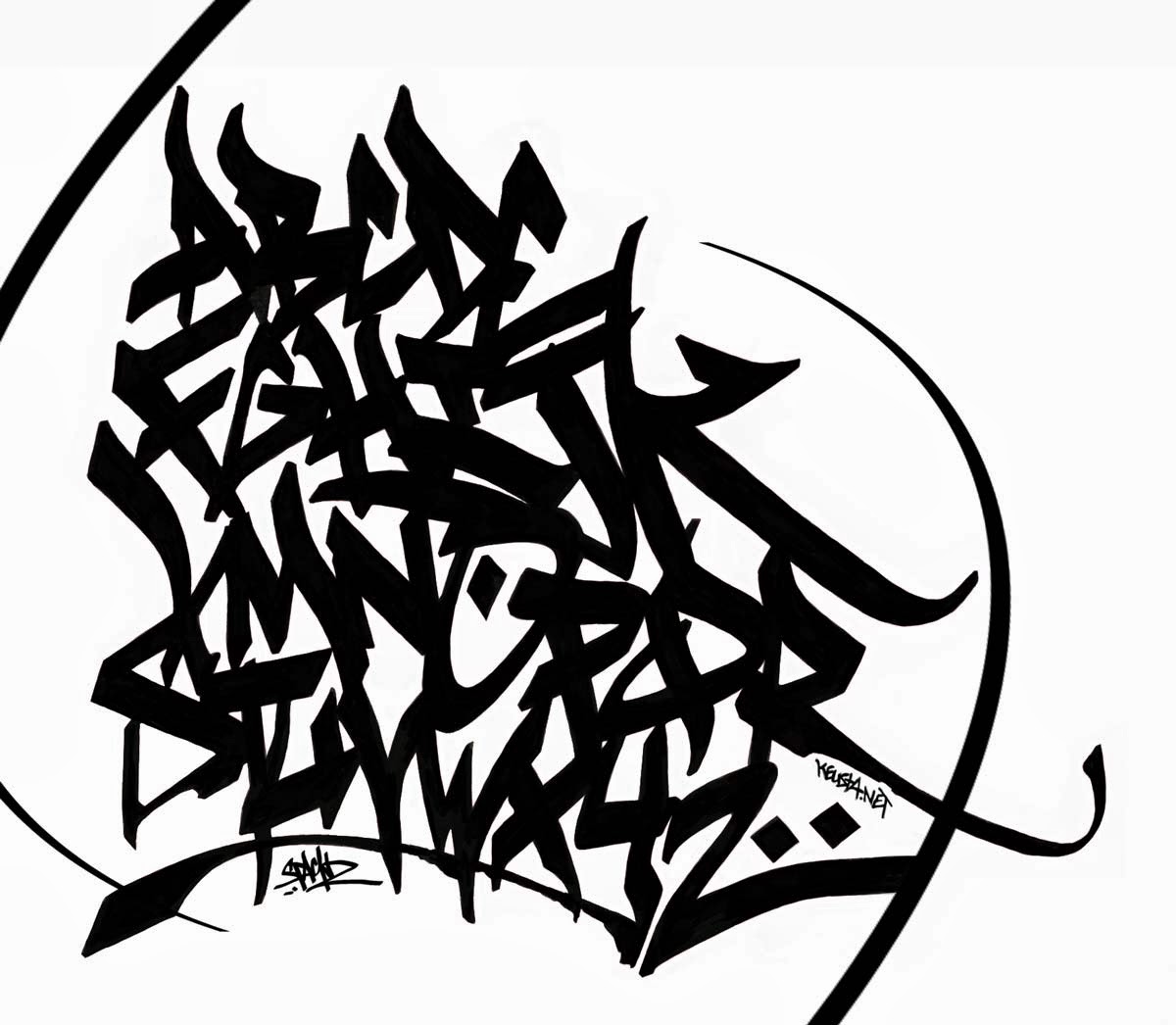 Detail Graffiti Abjad Angka Nomer 24