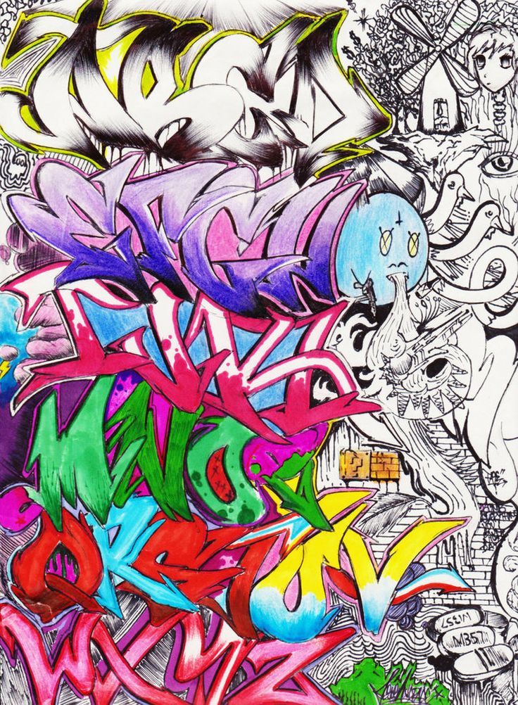 Detail Graffiti Abjad Sambung Nomer 7