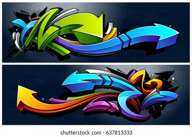 Detail Graffiti Abstrak 3d Nomer 8