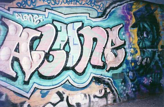 Detail Graffiti Alone Nomer 36