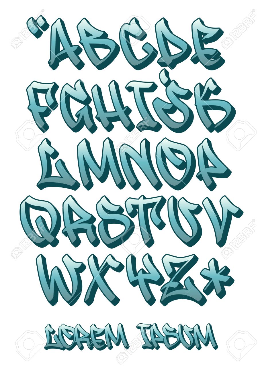 Detail Graffiti Alphabet 3d Style Nomer 13