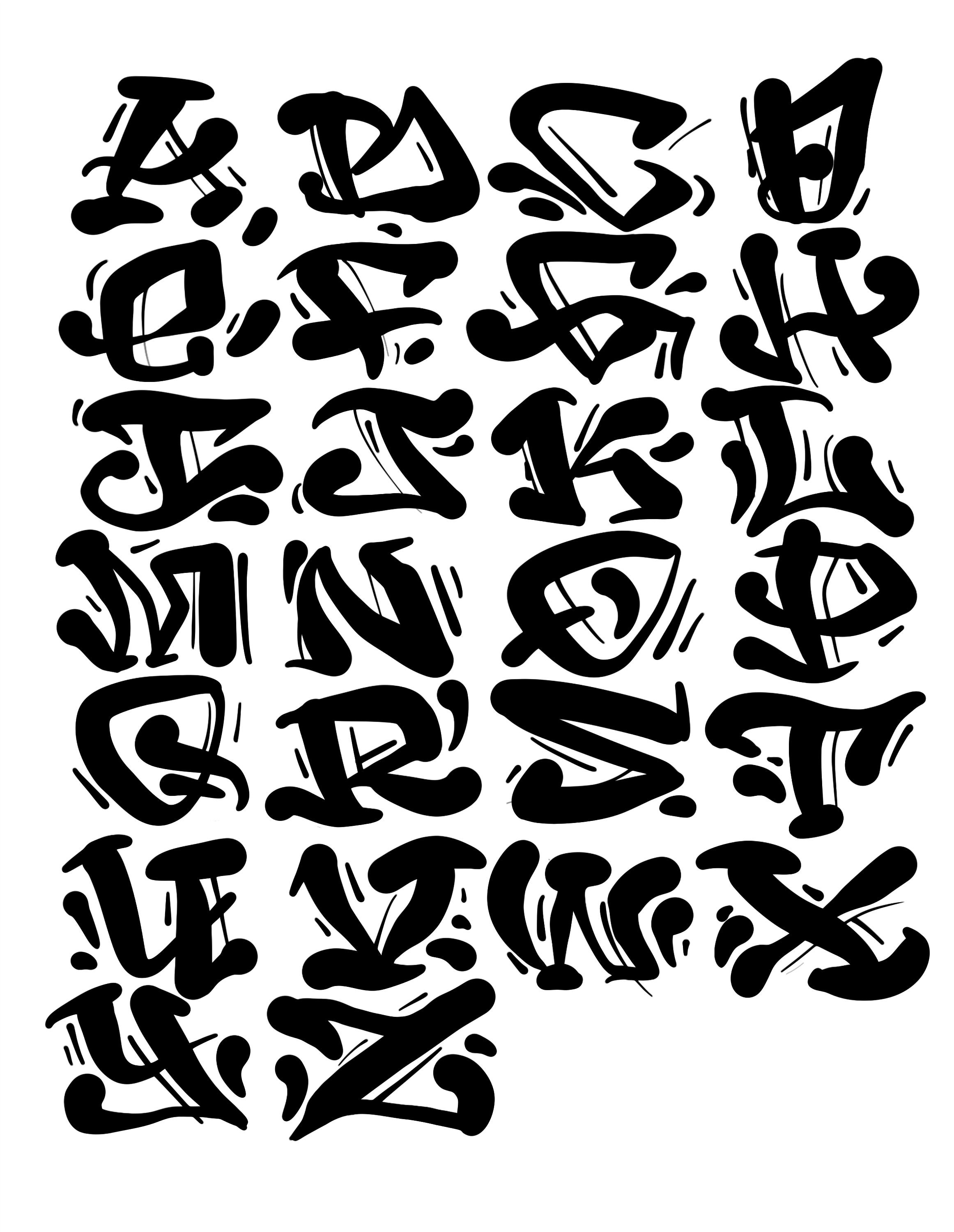 Detail Graffiti Alphabet Nomer 6