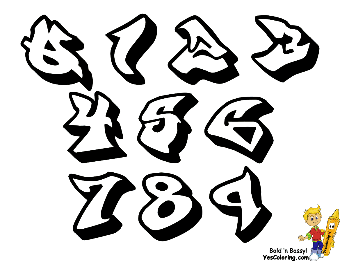Detail Graffiti Alphabet Angka Nomer 12