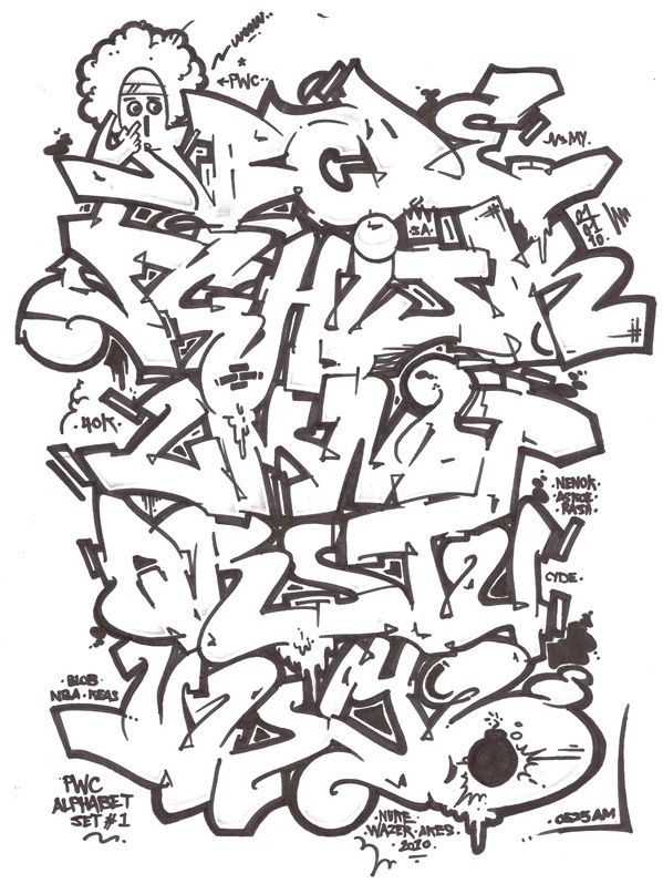 Detail Graffiti Alphabet Beginners Nomer 33