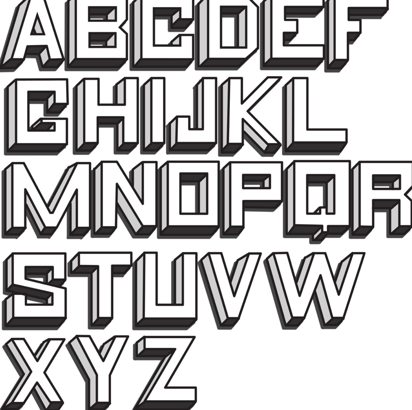 Detail Graffiti Alphabet Block Style 3d Nomer 15