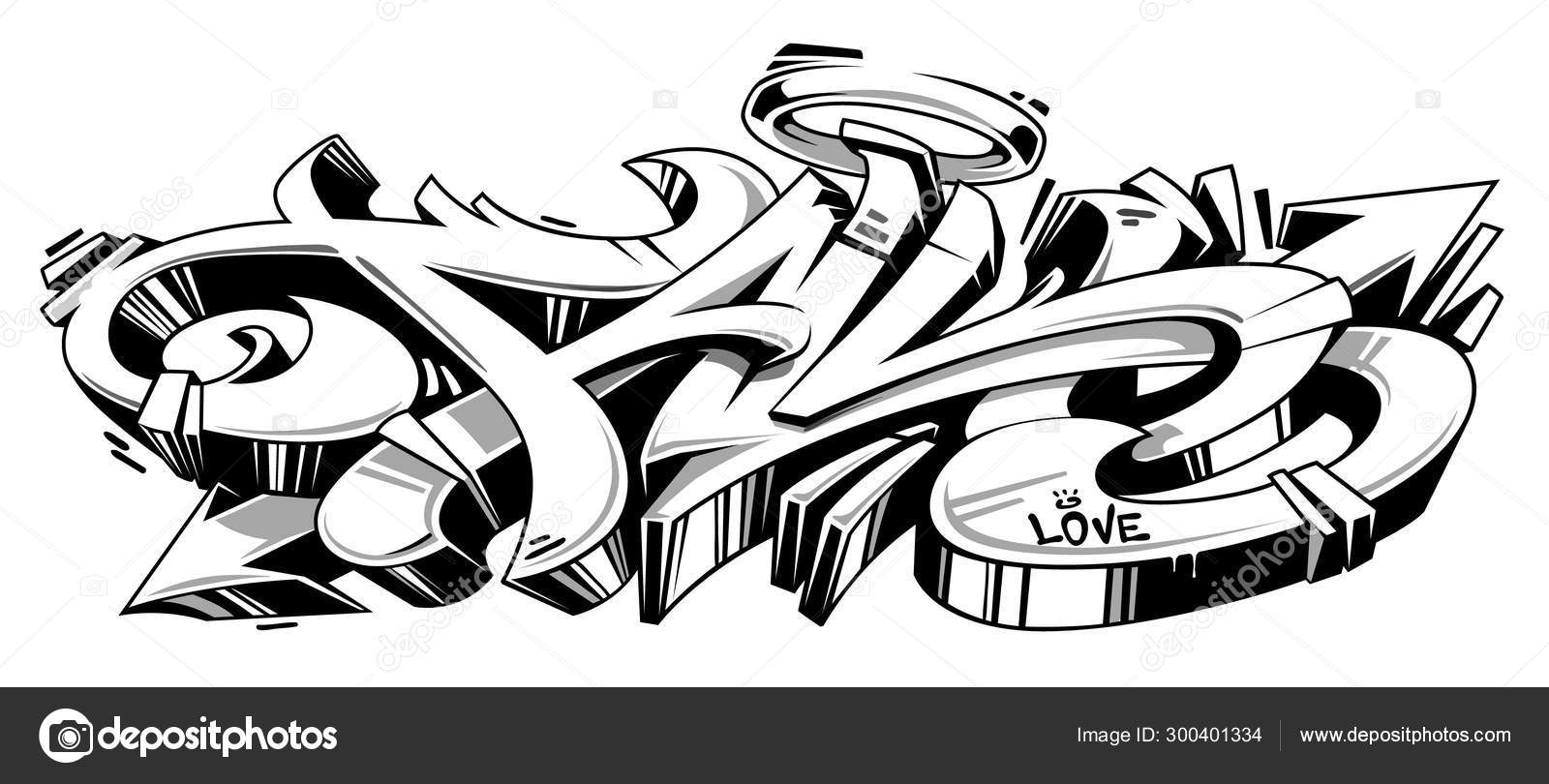 Detail Graffiti Alphabet Block Style 3d Nomer 16