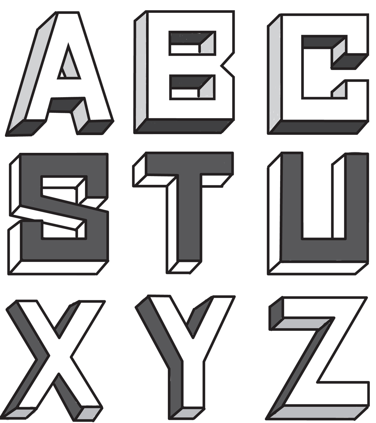 Detail Graffiti Alphabet Block Style 3d Nomer 30