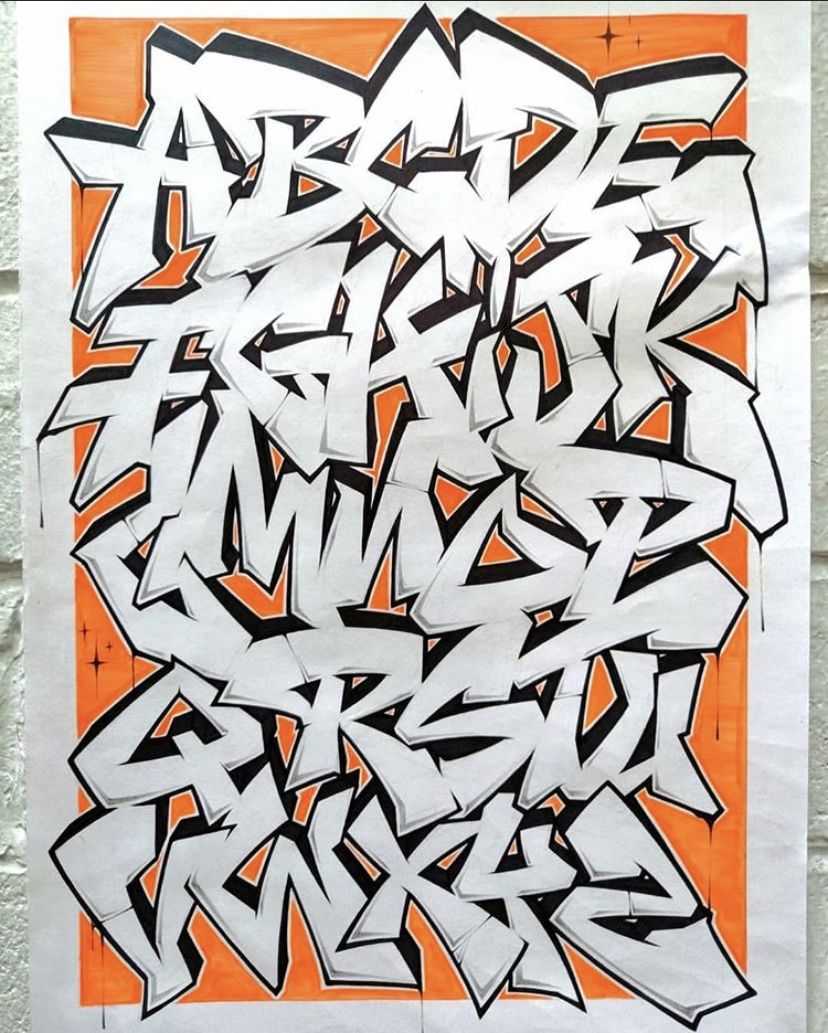 Detail Graffiti Alphabet Garis Nomer 24