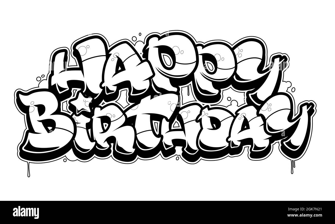 Detail Graffiti Alphabet Happy Birthday Nomer 24