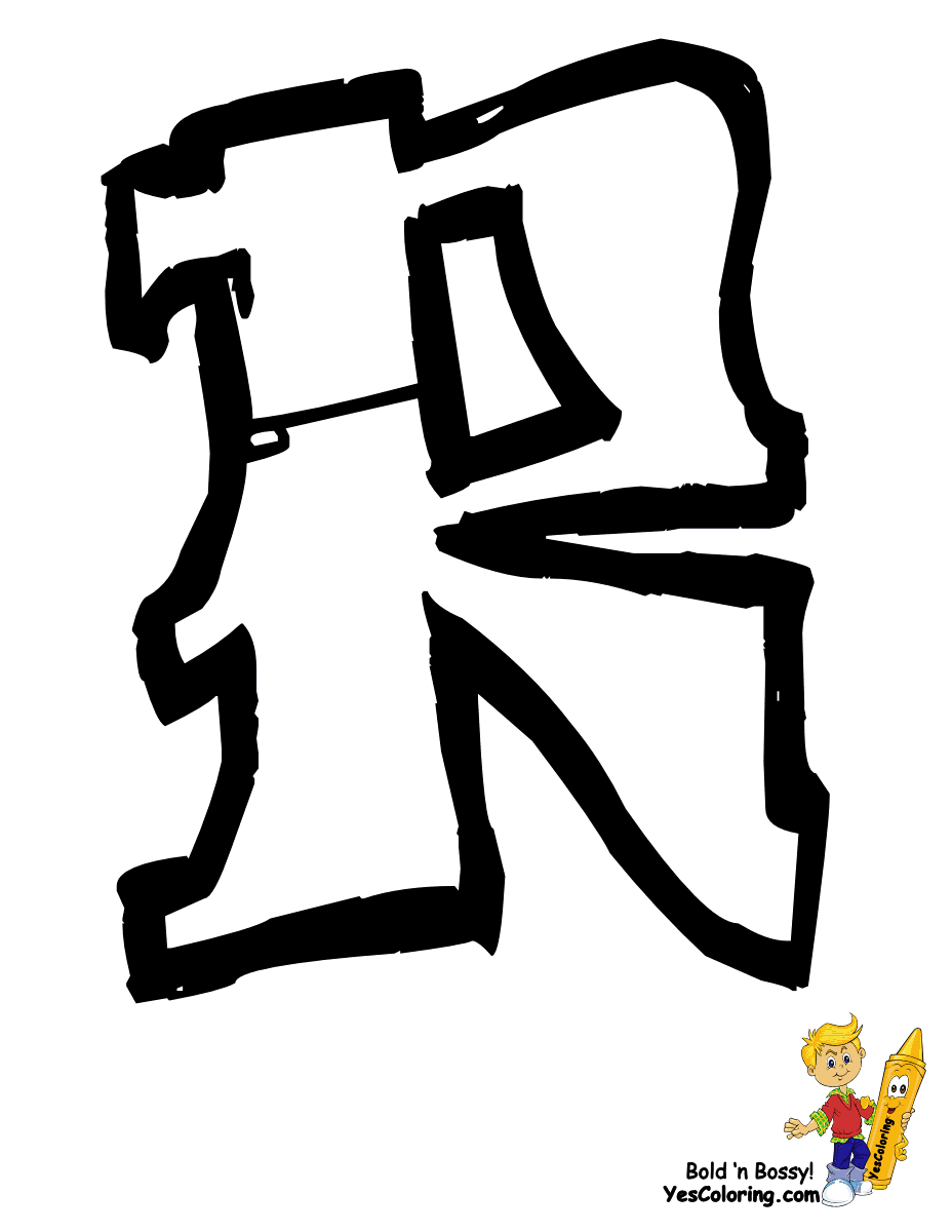 Detail Graffiti Alphabet Huruf R Nomer 23