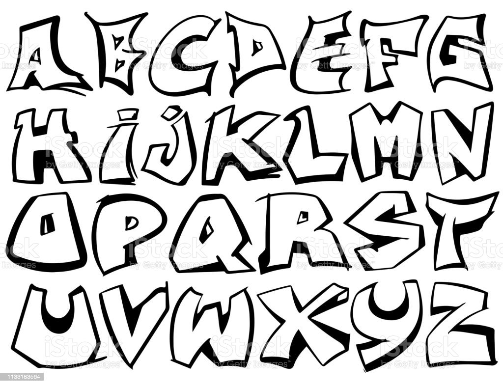 Graffiti Alphabet Letters A Z Menggunsksn Pensil - KibrisPDR